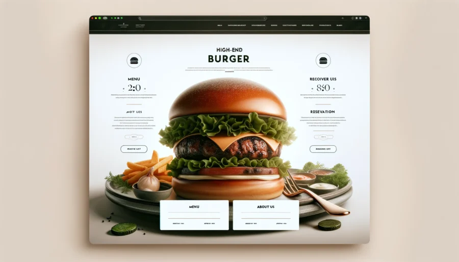 Diseño de una web para restaurantes de hamburguesas. Somos diseñadores de webs.